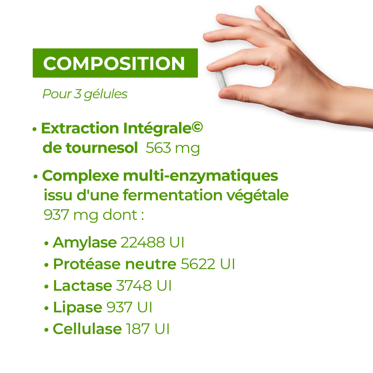 Pilulier de 90 gélules de complément alimentaire enzymes digestives