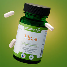 Pilulier de 60 gélules complément alimentaire pour équilibrer la flore et protéger la membrane intestinale