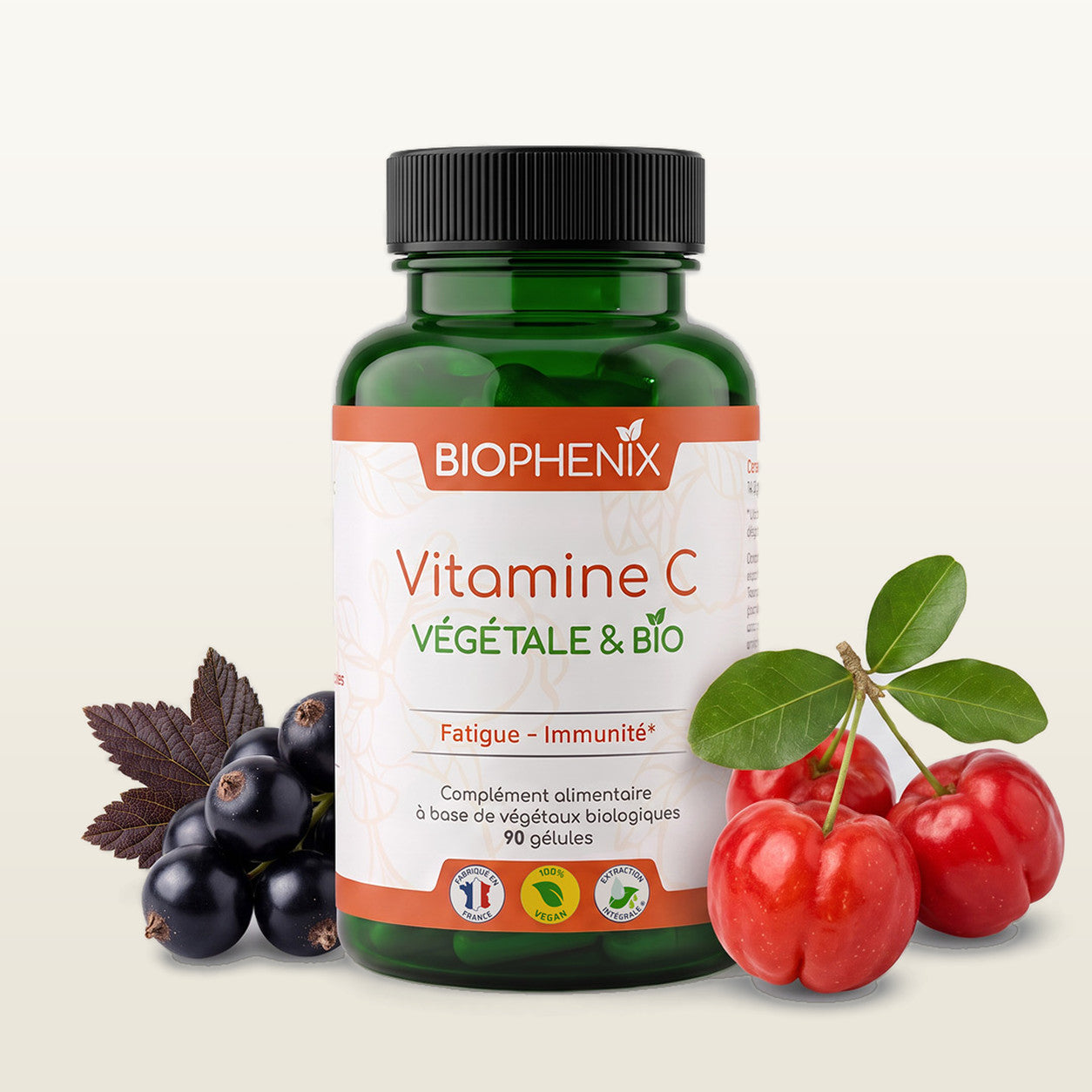 Le pilulier de Vitamine C Biophénix avec des baies de cassis et d’acérola