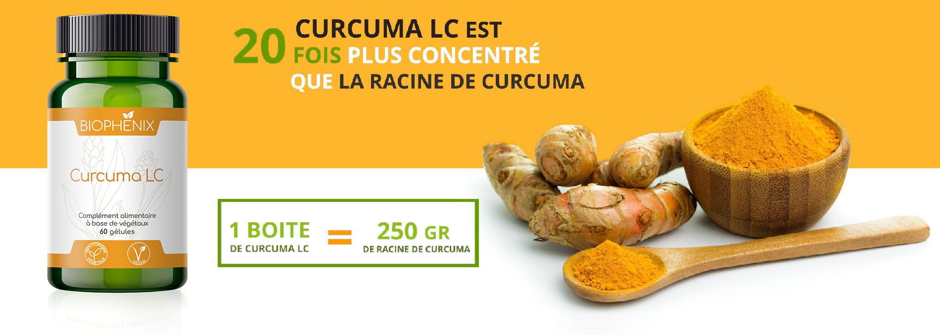 Curcuma LC : 95% De Curcumine Naturelle | Biophénix