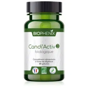 Flacon de 30 ml de complément alimentaire naturel biologique pour lutter contre le candida albicans : 3 sur 3 du protocole.