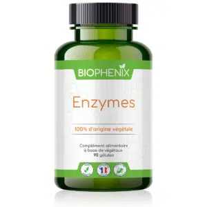 Pilulier de 90 gélules de complément alimentaire enzymes digestives