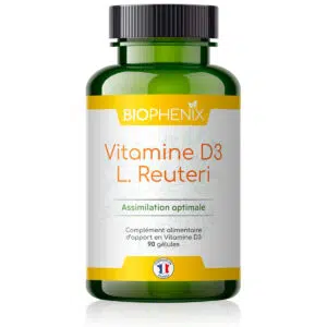 Pilulier de 90 gélules de vitamine D3 L-Reuteri naturelle